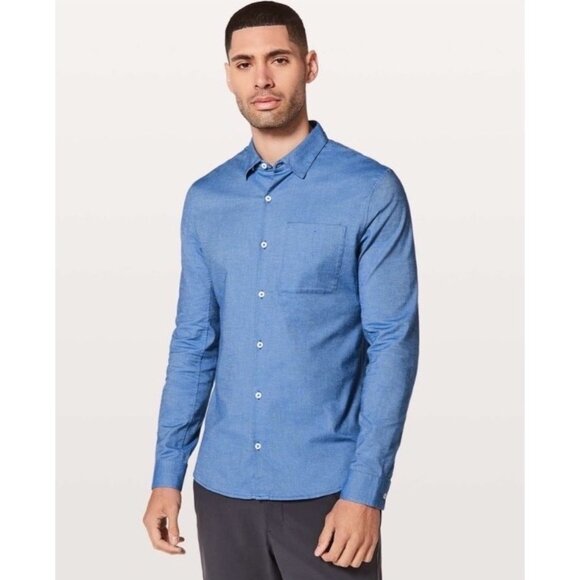 Lululemon Men’s All Town Button Down Lightweight Long-Sleeve Shirt XL Collared - Picture 1 of 9